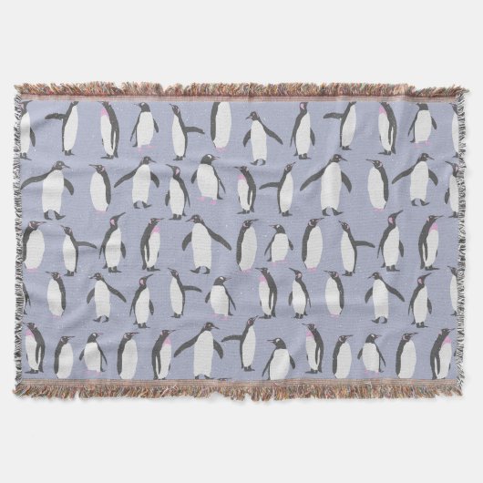 ウィンターペンギンのシームレスなパターン+アイディア スローブランケット (正面)