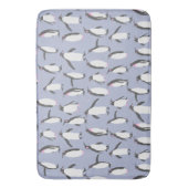 ウィンターペンギンのシームレスなパターン+アイディア バスマット (正面縦)