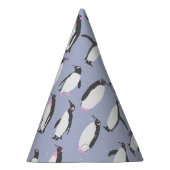 ウィンターペンギンのシームレスなパターン+アイディア パーティーハット (右)