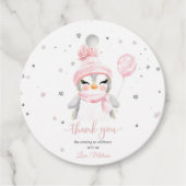 ウィンターペンギンの赤ちゃんシャワー フェイバータグ (正面)