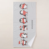 ウィンターペンギンズ名前をカスタムする バスタオル (バスタオル)