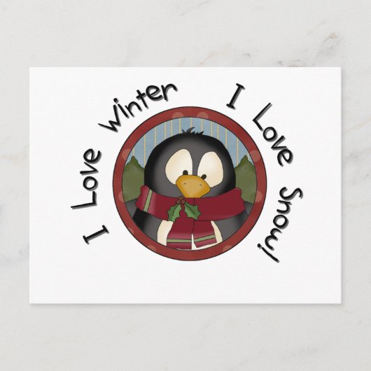 ウィンターペンギンホリデーTシャツとギフト シーズンポストカード (正面)