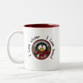 ウィンターペンギンホリデーTシャツとギフト ツートーンマグカップ (左)