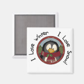 ウィンターペンギンホリデーTシャツとギフト マグネット (正面/裏面)