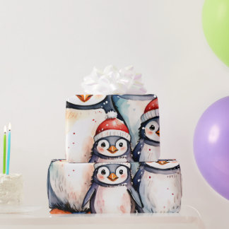 ウィンターペンギンワンダーランドラップ ラッピングペーパー