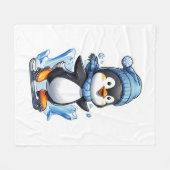 ウィンターペンギン氷詰め フリースブランケット (正面(横))