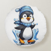 ウィンターペンギン氷詰め ラウンドクッション (裏面)