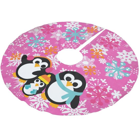 ウィンターペンギン熱いピンクのツリースカート ブラッシュドポリエステルツリースカート (アングル)