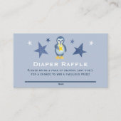 ウィンターペンギン赤ちゃんシャワーおむつラッフルチケット エンクロージャーカード (正面)