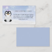 ウィンターペンギン赤ちゃんシャワーカスタムエンクロージャカード エンクロージャーカード (正面/裏面)