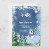 ウィンターペンギン雪片オンダーランド1歳 招待状 (正面)