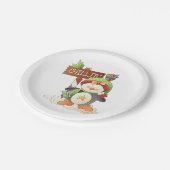 ウィンターペンギン&バードチリンクリスマスホリデー ペーパープレート (アングル)