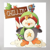 ウィンターペンギン&バードチリンクリスマスホリデー ポスター (正面)