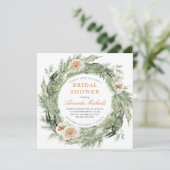 ウィンターホリデイグリーンリーパインバラブライダルシャワー 招待状 (スタンド正面)