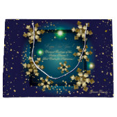 ウィンターホリデーウィッシュクリスマスパーソナライズされたラグジュアリー ラージペーパーバッグ (正面)