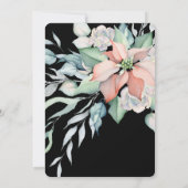 ウィンターホリデーウォーターカラーピンクポインセチアシャワー 招待状 (裏面)