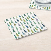 ウィンターホリデーエバーグリーンツリーズ スクエアペーパーコースター (アングル)