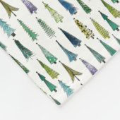 ウィンターホリデーエバーグリーンツリーズ フリースブランケット (角)