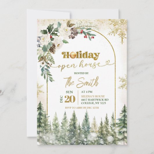 ウィンターホリデーオープンハウスクリスマスパーティー 招待状 (正面)