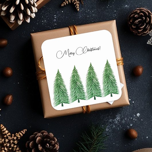 ウィンターホリデーカントリー美しい スクエアシール