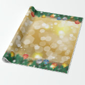 ウィンターホリデーギフトデコレーションクリスマス金ゴールド ラッピングペーパー (アンロールド)