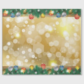 ウィンターホリデーギフトデコレーションクリスマス金ゴールド ラッピングペーパー (フラット)