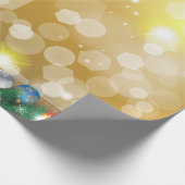 ウィンターホリデーギフトデコレーションクリスマス金ゴールド ラッピングペーパー (角)