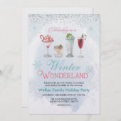 ウィンターホリデークリスマスカクテルパーティの招待状 招待状 (正面/裏面)