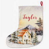 ウィンターホリデークリスマスコテージ ラージクリスマスストッキング (裏面)