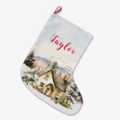 ウィンターホリデークリスマスコテージ ラージクリスマスストッキング (正面 (吊り時))