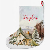 ウィンターホリデークリスマスコテージ ラージクリスマスストッキング (裏面)