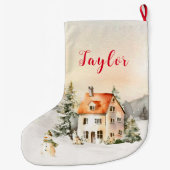 ウィンターホリデークリスマスコテージ ラージクリスマスストッキング (裏面)
