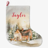 ウィンターホリデークリスマスコテージ ラージクリスマスストッキング (正面)