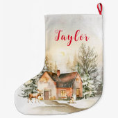 ウィンターホリデークリスマスコテージ ラージクリスマスストッキング (裏面)