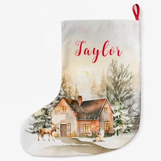 ウィンターホリデークリスマスコテージ ラージクリスマスストッキング (裏面)