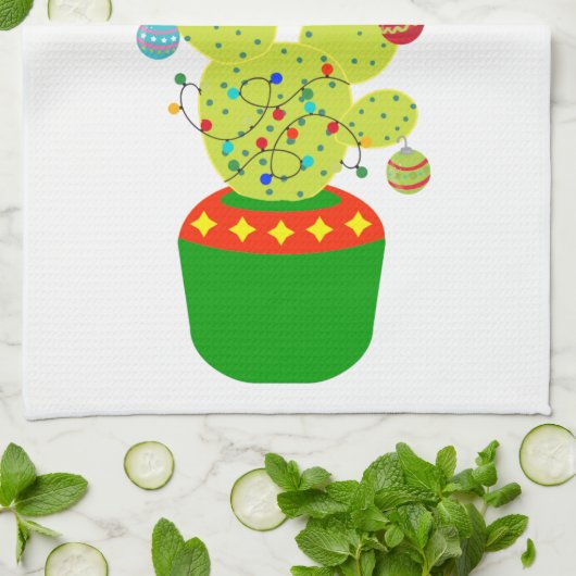 ウィンターホリデークリスマスサボスデザートサウスウェスト キッチンタオル (折り畳み)