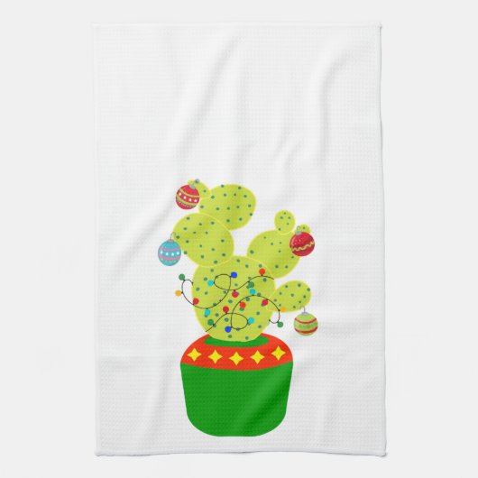 ウィンターホリデークリスマスサボスデザートサウスウェスト キッチンタオル (縦)
