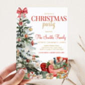 ウィンターホリデークリスマスツリークリスマスパーティー 招待状