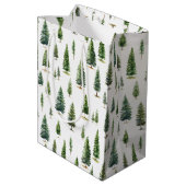 ウィンターホリデークリスマスツリーパターン ミディアムペーパーバッグ (裏面アングル)