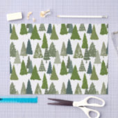 ウィンターホリデークリスマスツリーパターン 薄葉紙 (クラフト)