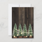 ウィンターホリデークリスマスパーティーウッド素朴 招待状 (裏面)