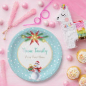ウィンターホリデークリスマス&ニューイヤー雪だるま ペーパープレート (パーティー)