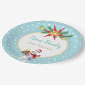 ウィンターホリデークリスマス&ニューイヤー雪だるま ペーパープレート (アングル)