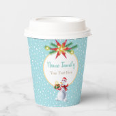 ウィンターホリデークリスマス&ニューイヤー雪だるま 紙コップ (正面)