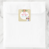 ウィンターホリデークリスマス&新年かわいい雪だるま スクエアシール (バッグ)