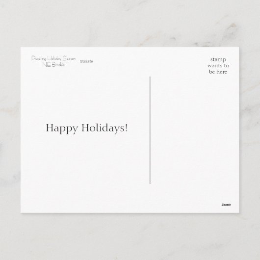 ウィンターホリデーグリーンパズル シーズンポストカード (裏面)