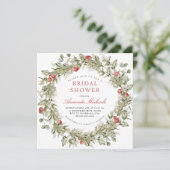 ウィンターホリデーグリーンリーパインブライダルシャワー 招待状 (スタンド正面)