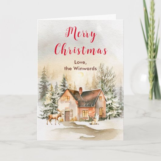 ウィンターホリデーコテージメリークリスマス シーズンカード (正面)