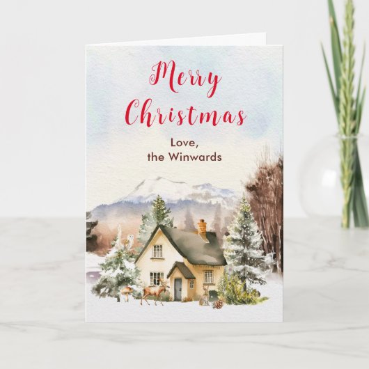 ウィンターホリデーコテージメリークリスマス シーズンカード (正面)
