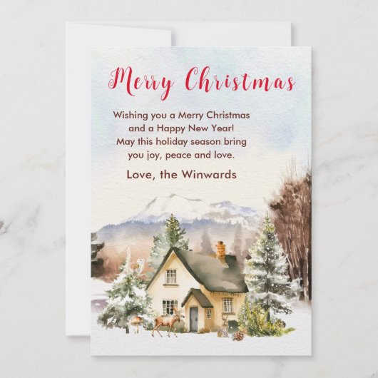 ウィンターホリデーコテージメリークリスマス シーズンカード (正面)